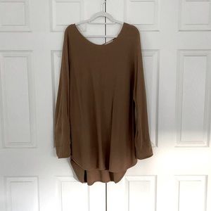 Michael by Michael Kors Caramel/Tan Knit Long Sleeve Sweater Dress